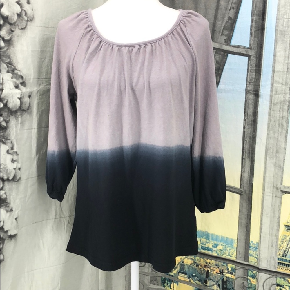Royal Robbins Grey-Navy Ombré 3/4 Sleeve T Size L